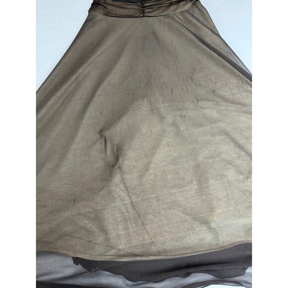 Connected Apparel Ruched Knee Length Mesh‎ Overlay Dress Goth Y2K 6P - Picture 6 of 15